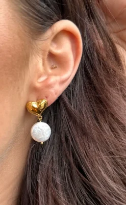 Smykkeli Copenhagen Øreringe - Elba Heart - Pearl