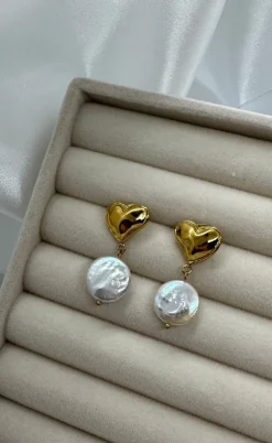 Smykkeli Copenhagen Øreringe - Elba Heart - Pearl