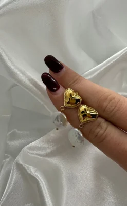 Smykkeli Copenhagen Øreringe - Elba Heart - Pearl