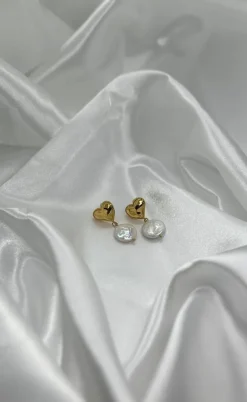 Smykkeli Copenhagen Øreringe - Elba Heart - Pearl