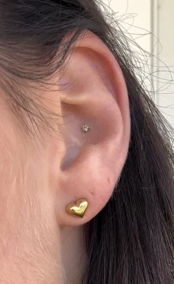 Smykkeli Copenhagen Øreringe - Houston Heart - Gold Colour