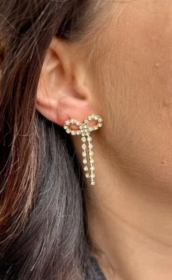 Smykkeli Copenhagen Øreringe - Kita Bow - Gold Colour Plated