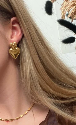 Smykkeli Copenhagen Øreringe - Marseille Heart - Gold Colour