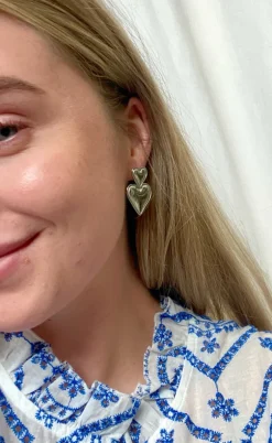 Smykkeli Copenhagen Øreringe - Marseille Heart - Silver Colour