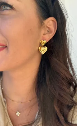 Smykkeli Copenhagen Øreringe - Odessa Heart - Gold Colour