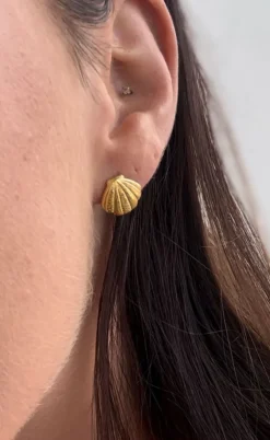 Smykkeli Copenhagen Øreringe - Shell - Gold Colour