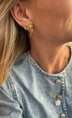 Smykkeli Copenhagen Øreringe - Small Rose - Gold Colour