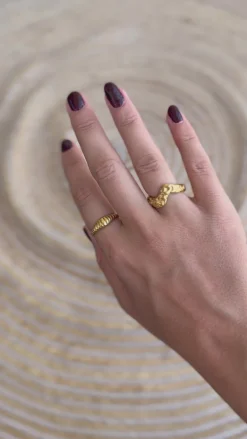 Smykkeli Copenhagen Ring - Big Heart - Gold Colour