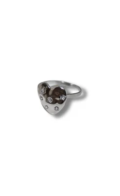 Smykkeli Copenhagen Ring - Chunky Heart - Silver Colour