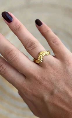 Smykkeli Copenhagen Ring - Helena Hammered - Golden