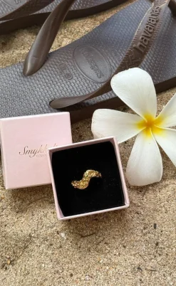 Smykkeli Copenhagen Ring - Helena Hammered - Golden