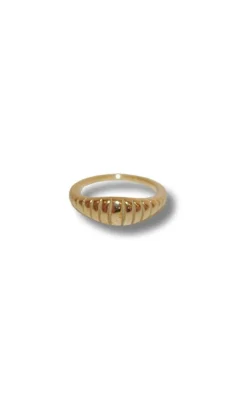 Smykkeli Copenhagen Ring - Twisted Crossaint Small - Golden Colour