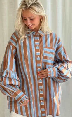 Stories From The Atelier Skjorte - Untitled - Brown/Light Blue