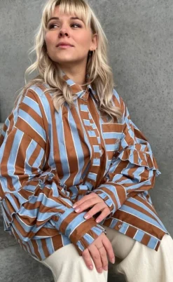 Stories From The Atelier Skjorte - Untitled - Brown/Light Blue