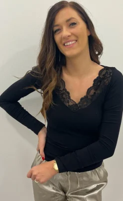 Tim & Simonsen Bluse - Belen V-Lace - Nero