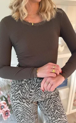 Tim & Simonsen Bluse - Frida Rib - Caffe / Noce