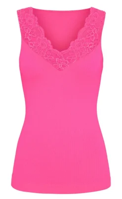 Tim & Simonsen Top - Belen V-Lace - Bubble Flour (vendbar)