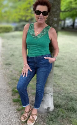 Tim & Simonsen Top - Belen V-lace - Felce (vendbar)