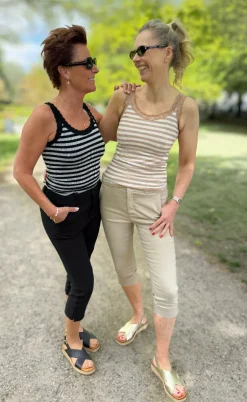 Tim & Simonsen Top - Isa Rib - Blu/Bianco