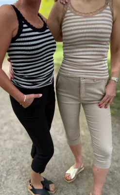 Tim & Simonsen Top - Isa Rib - Blu/Bianco