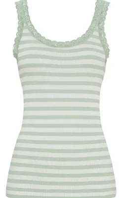 Tim & Simonsen Top - Isa Rib - Menta/Bianco