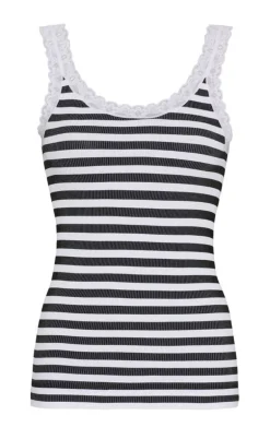 Tim & Simonsen Top - Isa Rib - Nero-Bianco