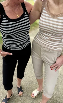 Tim & Simonsen Top - Isa Rib - Nudo/Bianco