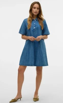 Vero Moda Kjole - Ocean - Medium Blue Denim