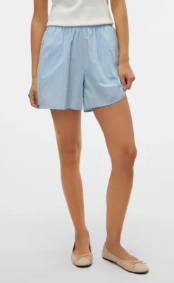 Vero Moda Shorts - Charlotte - Air Blue Cloud Dancer/Twill