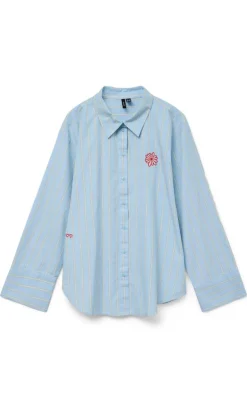 Vero Moda Skjorte - Charlotte - Air Blue Cloud Dancer/Twill