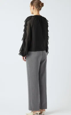 YAS Bluse - Margot Flounce - Black