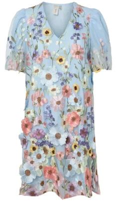 YAS Kjole - Flowering - Halogen Blue