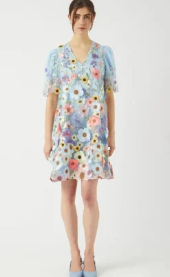 YAS Kjole - Flowering - Halogen Blue