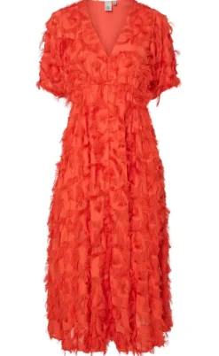 YAS Kjole - Pazylla Midi - Cherry Tomato