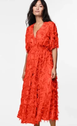 YAS Kjole - Pazylla Midi - Cherry Tomato